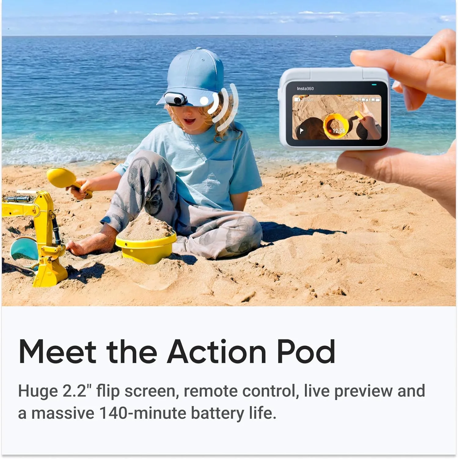 Insta360 GO 3S (White) 64GB Tiny Mighty 4K Action Vlogging Camera, Portable, Mount Anywhere, Waterproof, Stabilization, Hands-Free POV,   Action Pod and Wearable Accessories   Invisible Selfie Stick