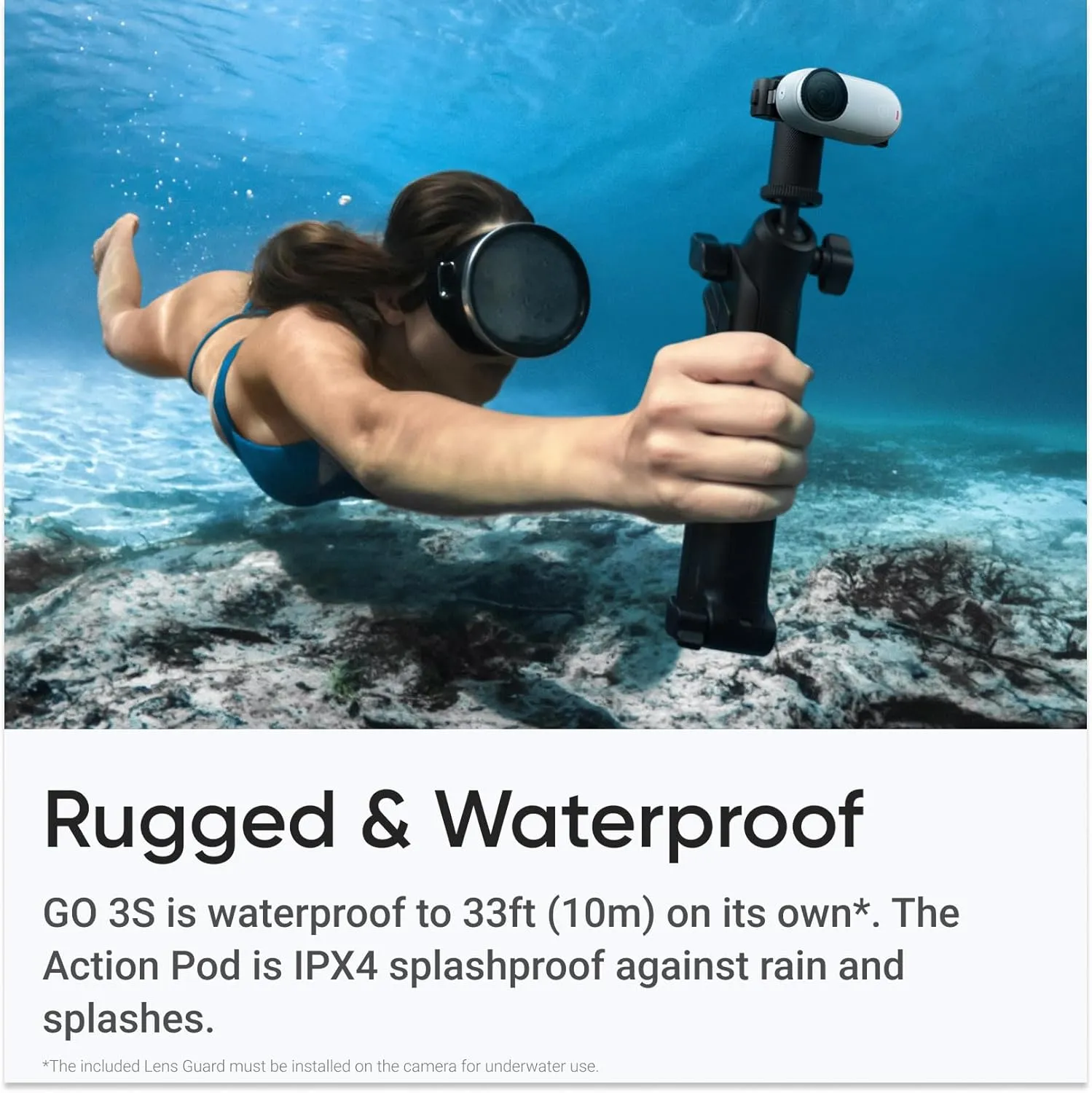 Insta360 GO 3S (White) 64GB Tiny Mighty 4K Action Vlogging Camera, Portable, Mount Anywhere, Waterproof, Stabilization, Hands-Free POV,   Action Pod and Wearable Accessories   Invisible Selfie Stick
