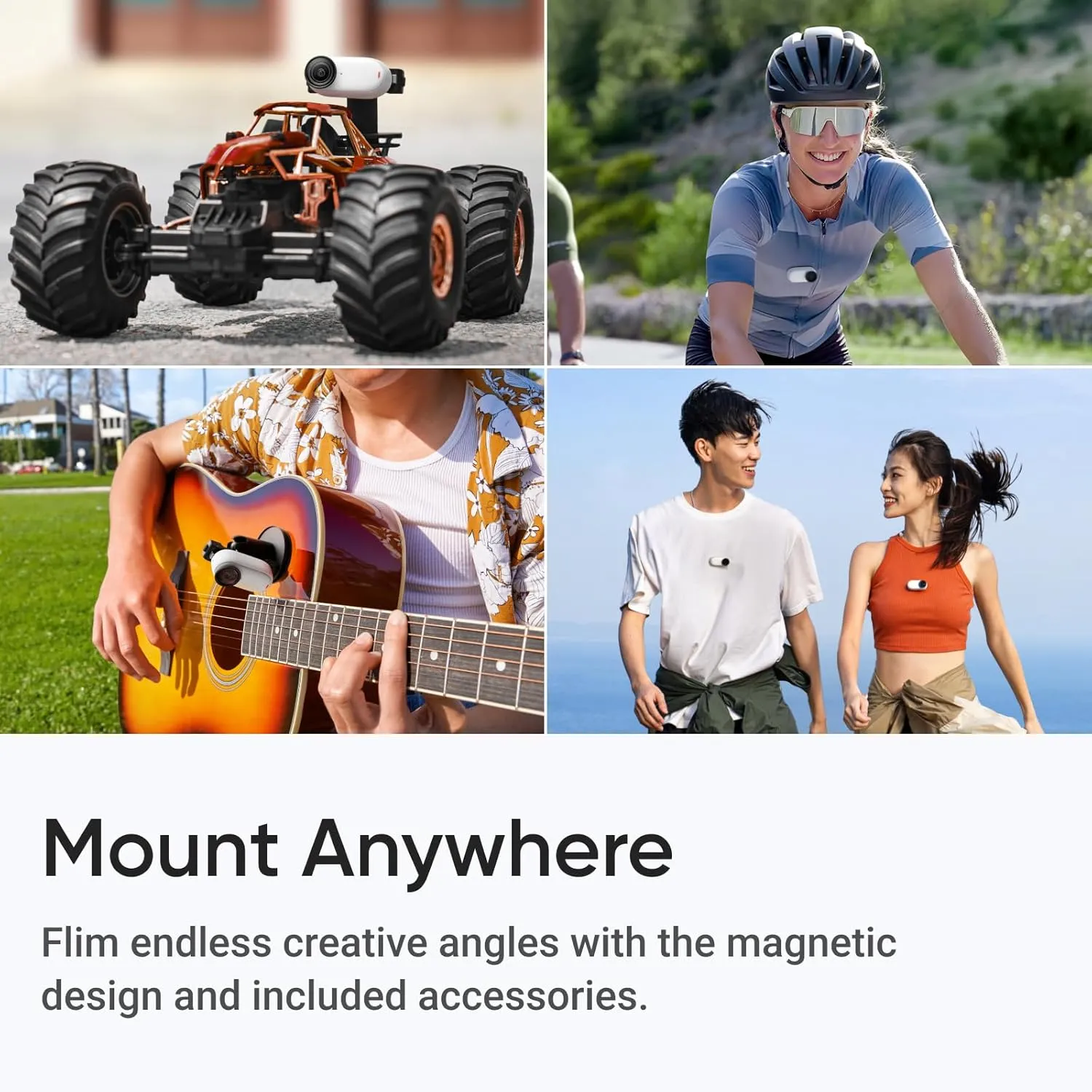Insta360 GO 3S (White) 64GB Tiny Mighty 4K Action Vlogging Camera, Portable, Mount Anywhere, Waterproof, Stabilization, Hands-Free POV,   Action Pod and Wearable Accessories   Invisible Selfie Stick