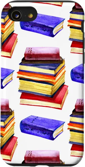 iPhone SE (2020) / 7 / 8 Books Glasses Clocks Home Office Digital Background Case