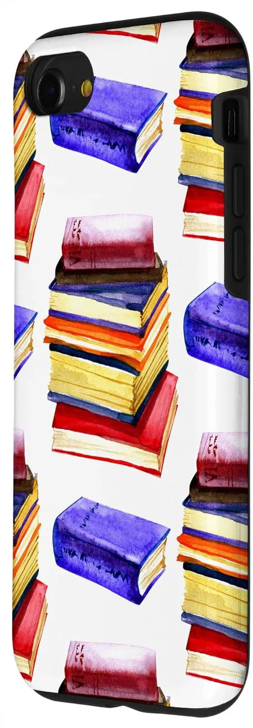 iPhone SE (2020) / 7 / 8 Books Glasses Clocks Home Office Digital Background Case