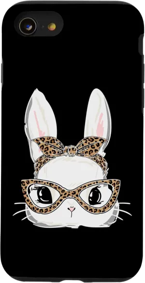 iPhone SE (2020) / 7 / 8 Bunny Face Leopard Glasses Headband Happy Easter Day Women Case