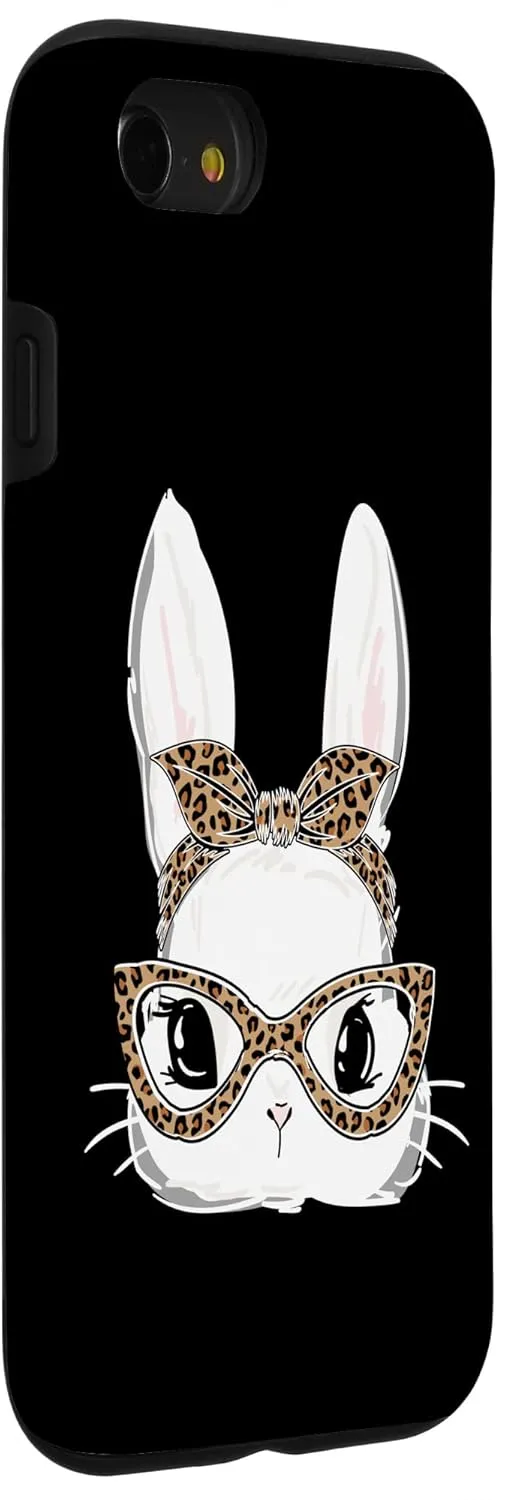 iPhone SE (2020) / 7 / 8 Bunny Face Leopard Glasses Headband Happy Easter Day Women Case
