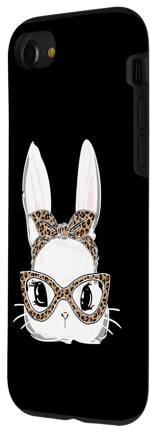 iPhone SE (2020) / 7 / 8 Bunny Face Leopard Glasses Headband Happy Easter Day Women Case