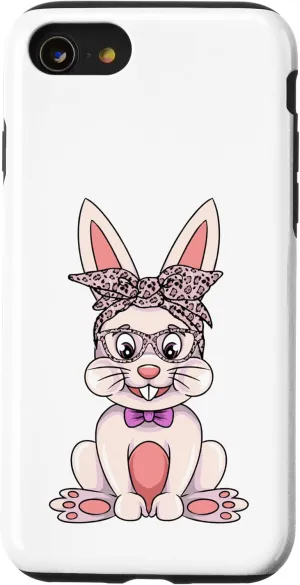 iPhone SE (2020) / 7 / 8 Bunny With Glasses And Leopard Print Bandana Easter Rabbit Case