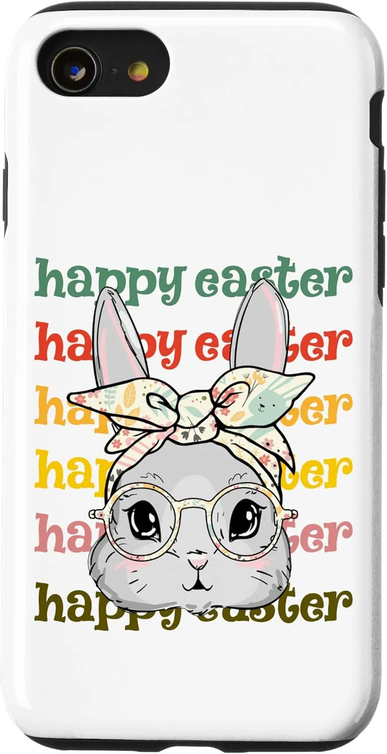 iPhone SE (2020) / 7 / 8 Cute Bunny Easter Glasses Bandana Kids Girls Women Case