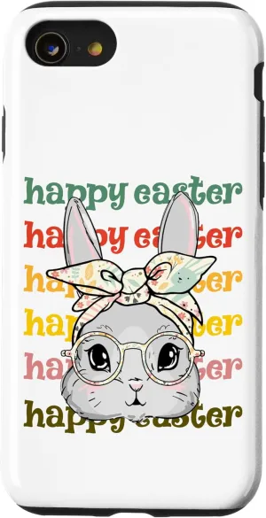 iPhone SE (2020) / 7 / 8 Cute Bunny Easter Glasses Bandana Kids Girls Women Case
