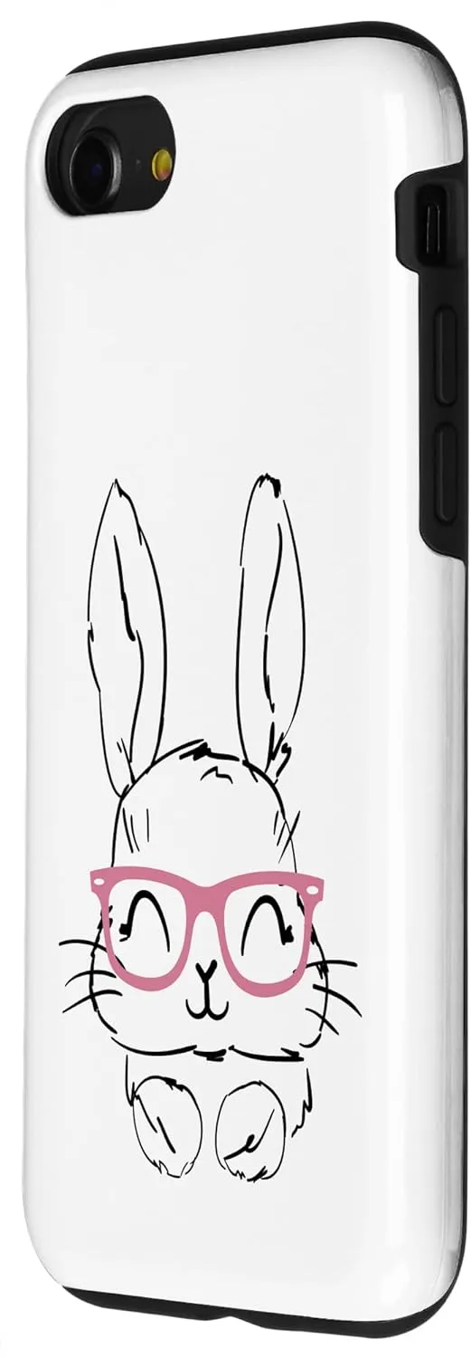 iPhone SE (2020) / 7 / 8 Cute Bunny Easter Pink Glasses Kids Teen Girls Women Case