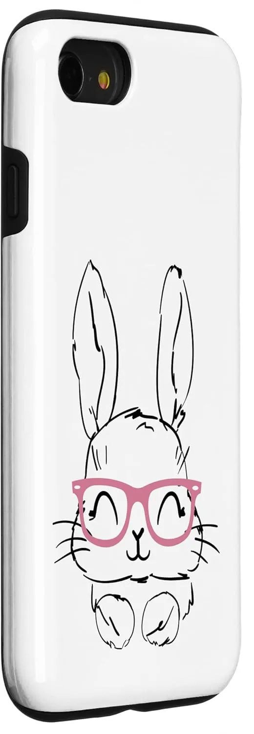 iPhone SE (2020) / 7 / 8 Cute Bunny Easter Pink Glasses Kids Teen Girls Women Case