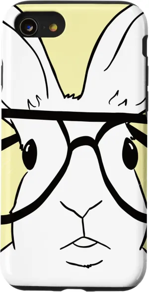 iPhone SE (2020) / 7 / 8 Cute Bunny Rabbit With Glasses White Rabbit Black Glasses Case