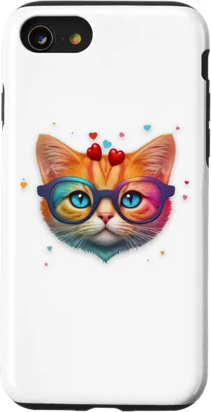 iPhone SE (2020) / 7 / 8 cute cat with glasses for cats lovers Case