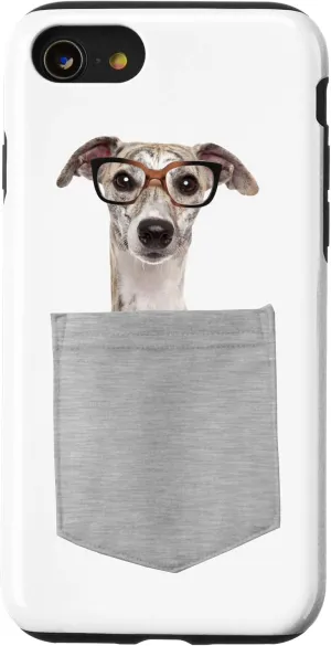 iPhone SE (2020) / 7 / 8 Dog in Your Pocket Greyhound with glasses on Case