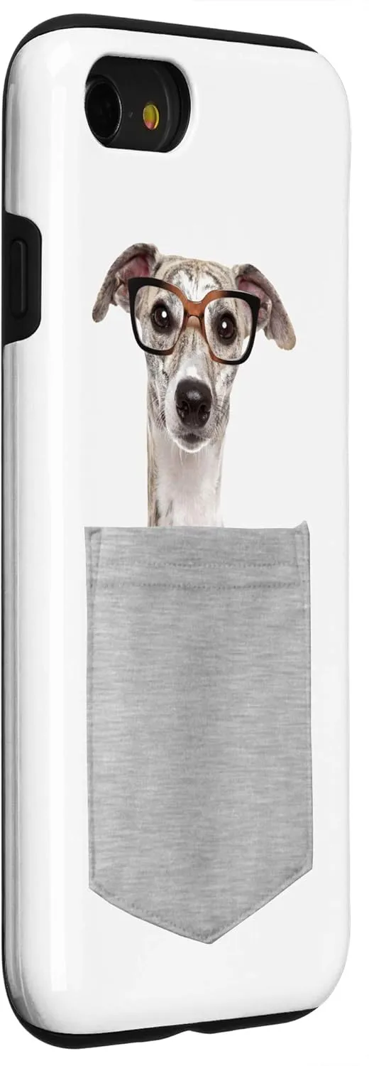 iPhone SE (2020) / 7 / 8 Dog in Your Pocket Greyhound with glasses on Case