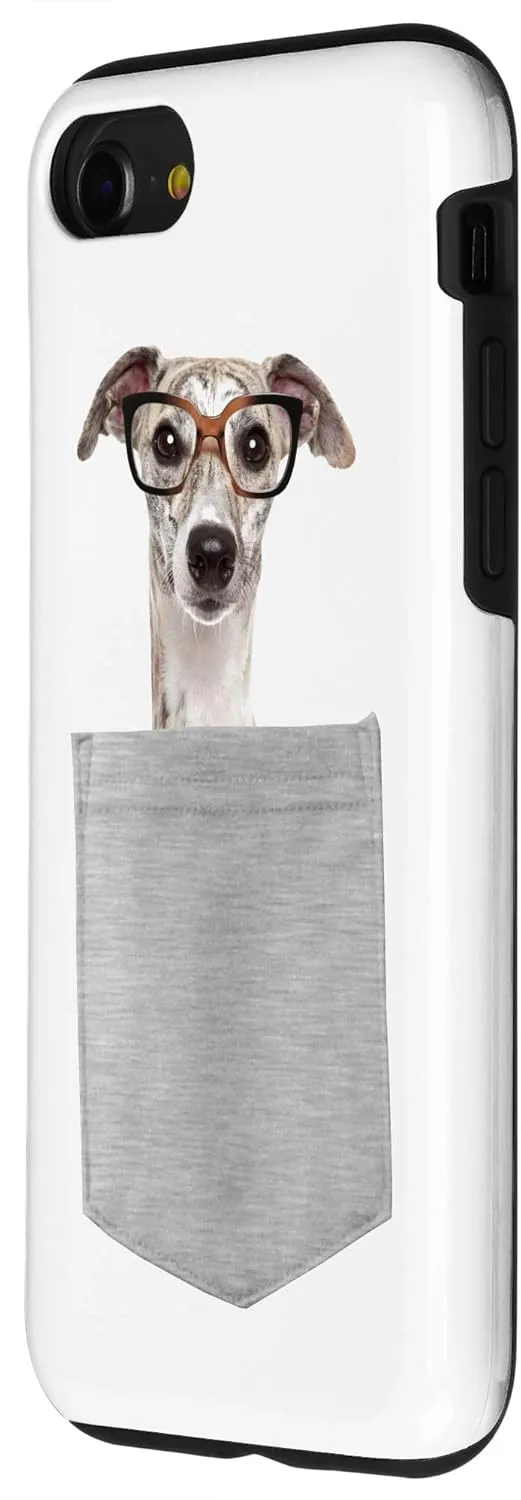 iPhone SE (2020) / 7 / 8 Dog in Your Pocket Greyhound with glasses on Case