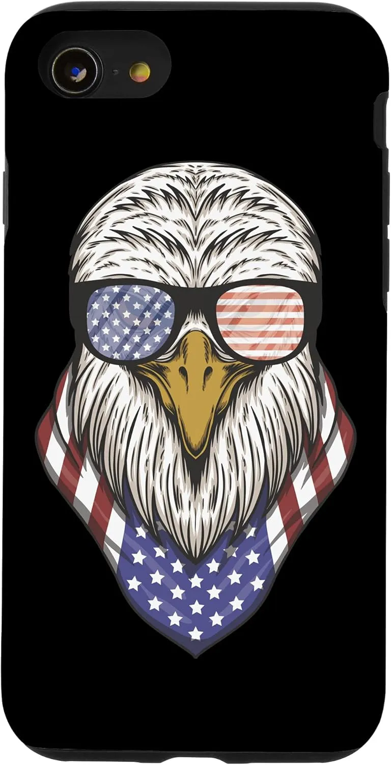 iPhone SE (2020) / 7 / 8 Eagle Patriotic 4th Of July Tee American Flag Glasses Case