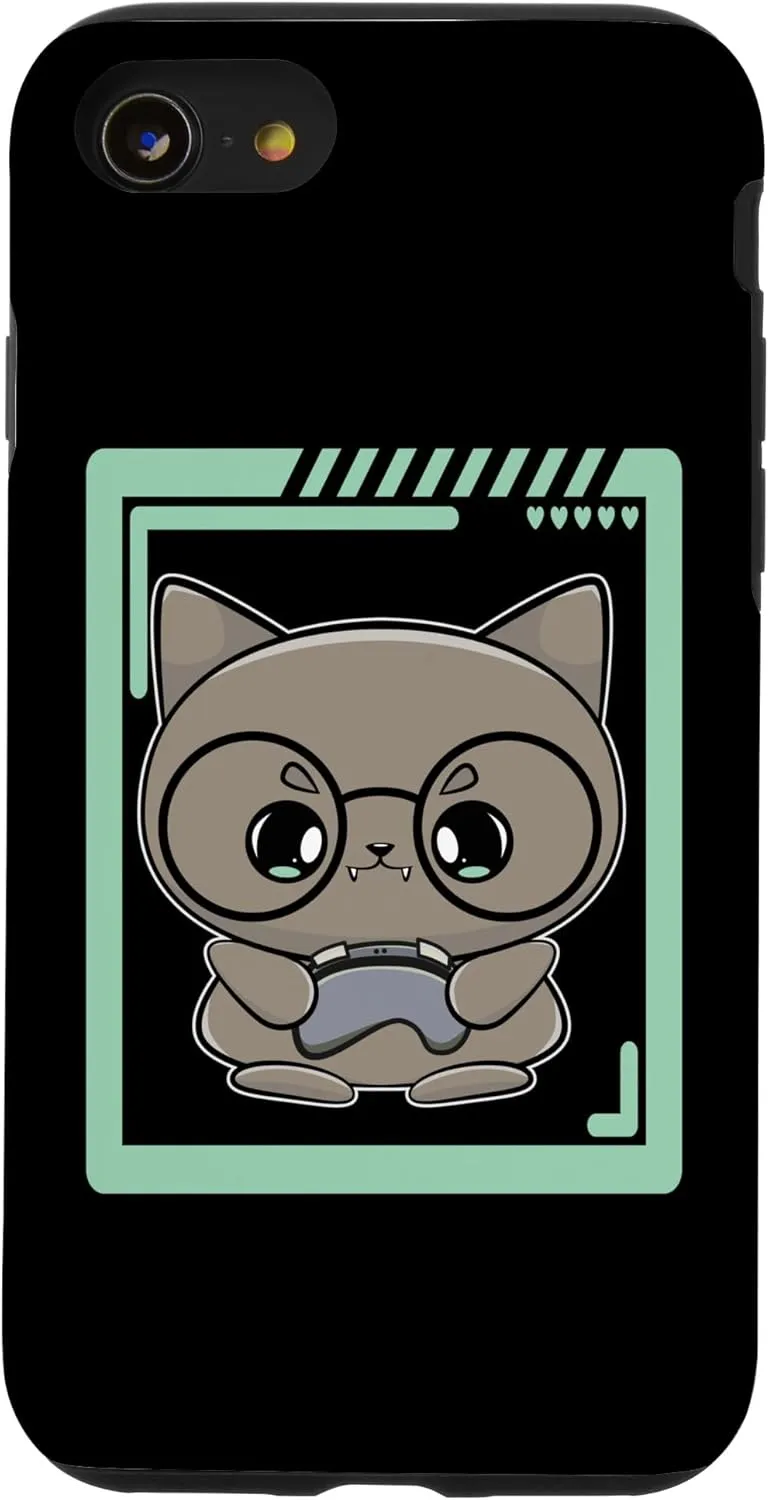 iPhone SE (2020) / 7 / 8 Gamer Cat With Glasses Anime Feline Gaming Case