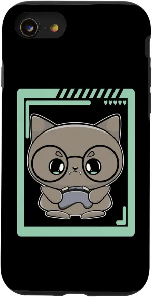 iPhone SE (2020) / 7 / 8 Gamer Cat With Glasses Anime Feline Gaming Case