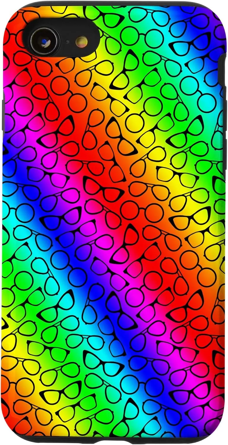iPhone SE (2020) / 7 / 8 Glasses Pattern Phone Case Rainbow Case