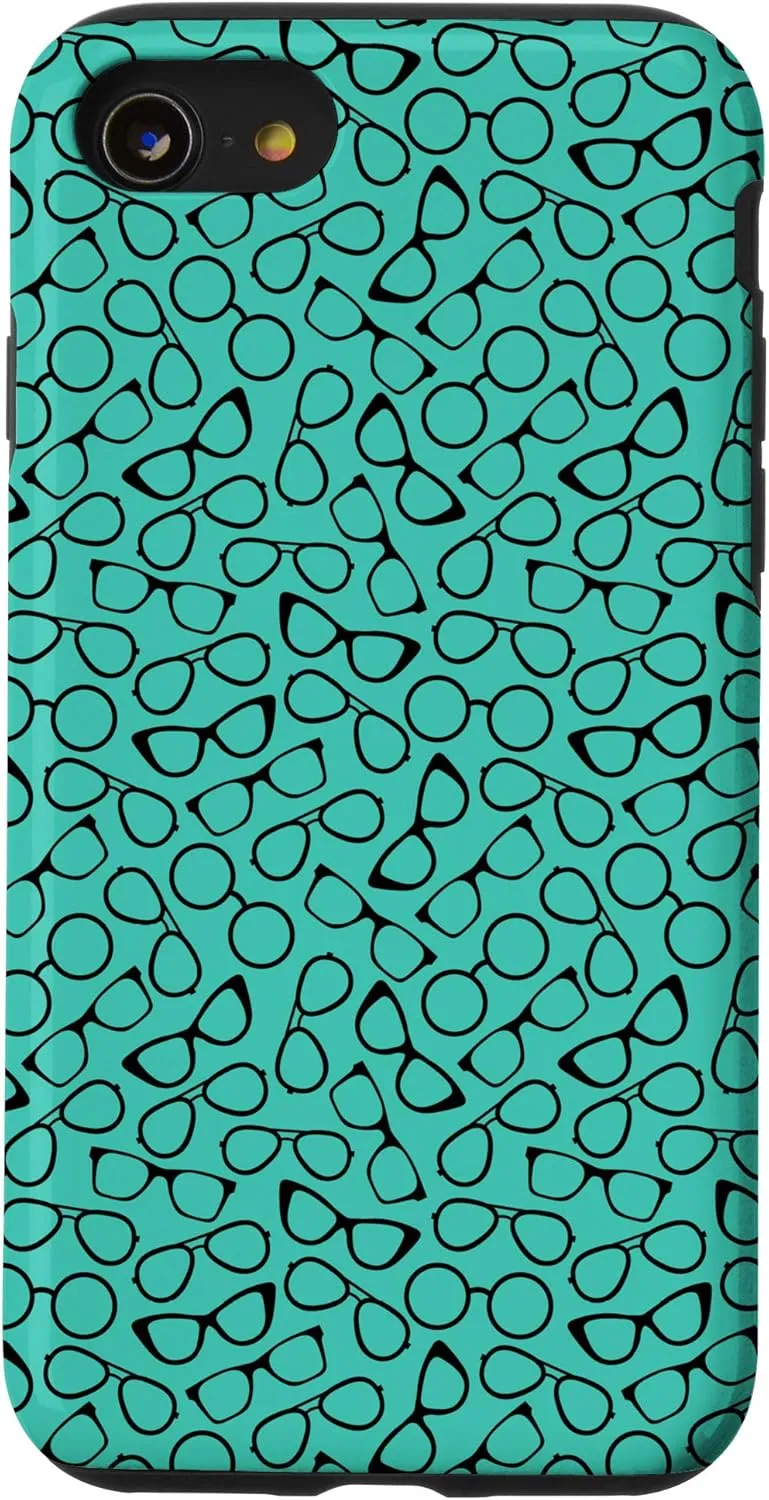 iPhone SE (2020) / 7 / 8 Glasses Pattern Phone Case Turquoise Case