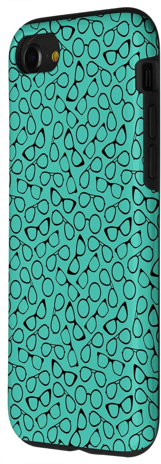 iPhone SE (2020) / 7 / 8 Glasses Pattern Phone Case Turquoise Case