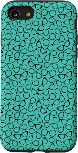 iPhone SE (2020) / 7 / 8 Glasses Pattern Phone Case Turquoise Case