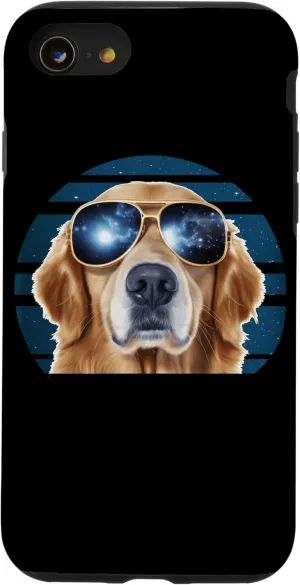 iPhone SE (2020) / 7 / 8 Golden Retriever In Galaxy Glasses Cosmic Dog Lovers Case