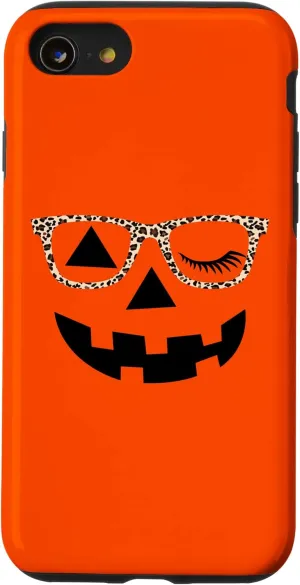 iPhone SE (2020) / 7 / 8 Jack O Lantern Leopard Glasses Pumpkin Face Halloween Case