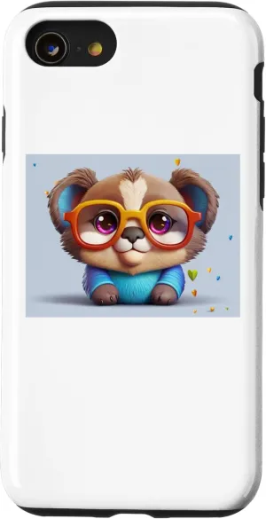 iPhone SE (2020) / 7 / 8 Rainbow Cute coala Wearing Glasses, for womens and men, kids Case