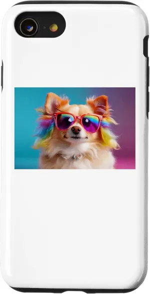 iPhone SE (2020) / 7 / 8 Rainbow Cute Dog Wearing Glasses funny and cute Case