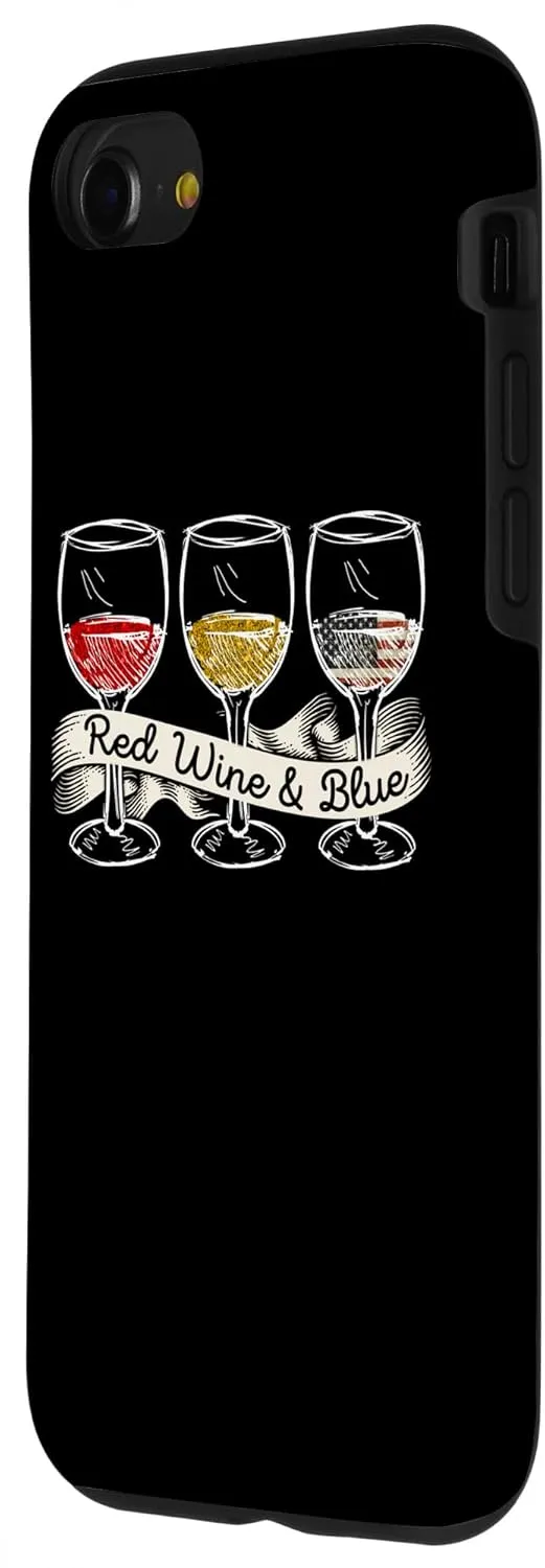 iPhone SE (2020) / 7 / 8 Red Wine and Blue Wine Glasses, Wine 4th of July Case