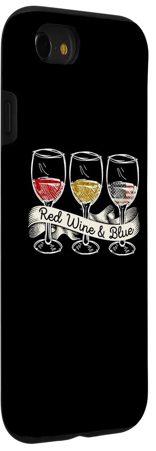 iPhone SE (2020) / 7 / 8 Red Wine and Blue Wine Glasses, Wine 4th of July Case