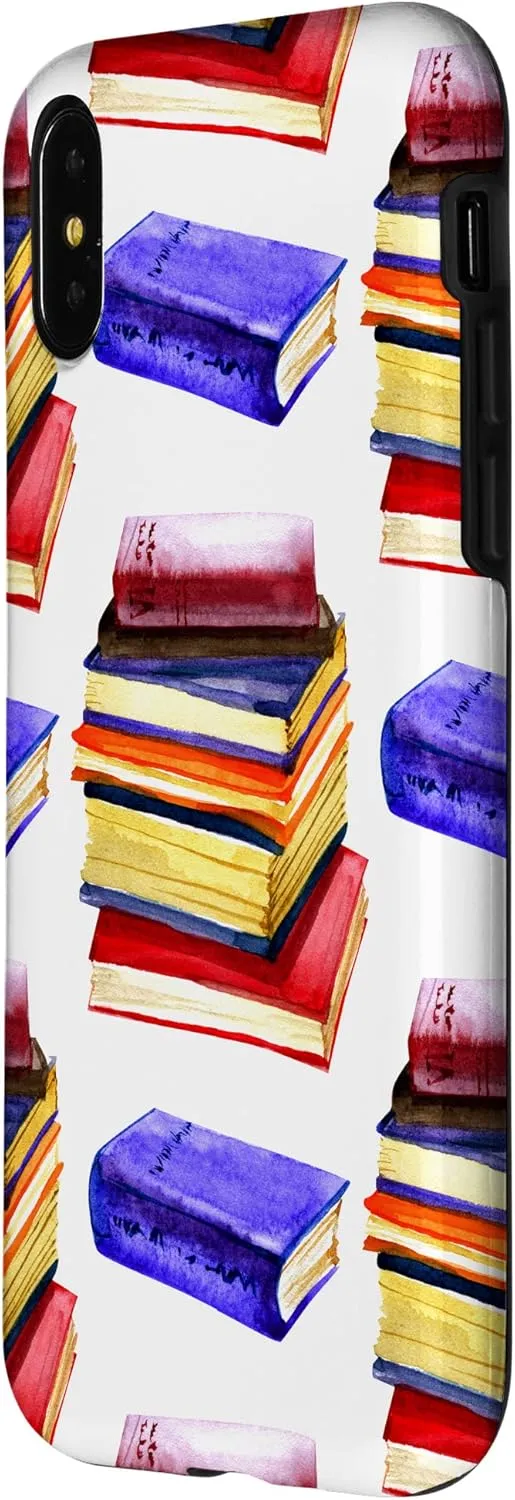 iPhone X/XS Books Glasses Clocks Home Office Digital Background Case