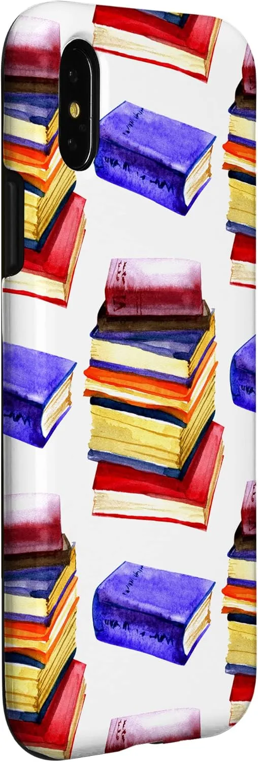 iPhone X/XS Books Glasses Clocks Home Office Digital Background Case