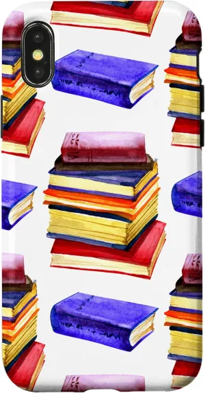 iPhone X/XS Books Glasses Clocks Home Office Digital Background Case