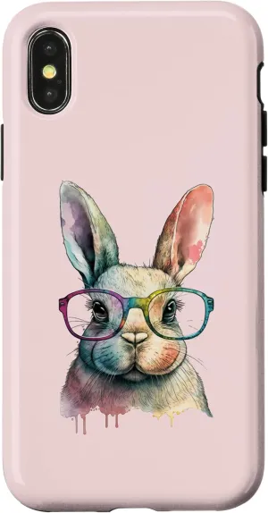 iPhone X/XS Bunny Glasses Tie Dye Spectacles Easter Kids Girls Women Case
