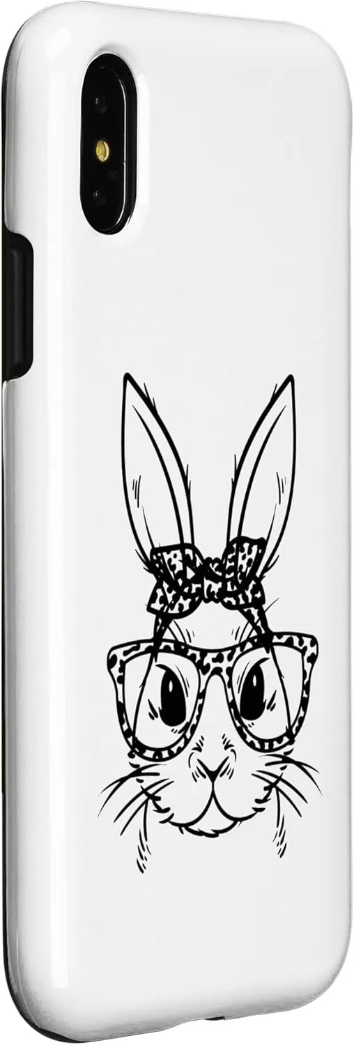 iPhone X/XS Bunny With Leopard Glasses Happy Easter Day Case