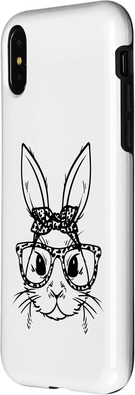 iPhone X/XS Bunny With Leopard Glasses Happy Easter Day Case