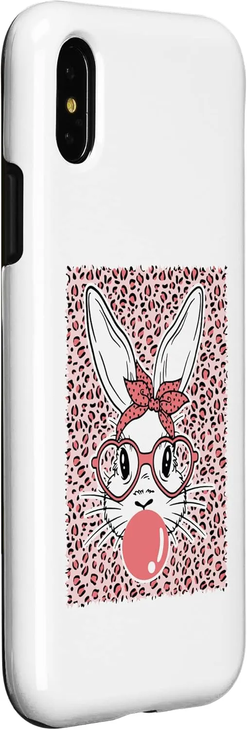iPhone X/XS Bunny With Leopard Glasses Happy Easter Day Case