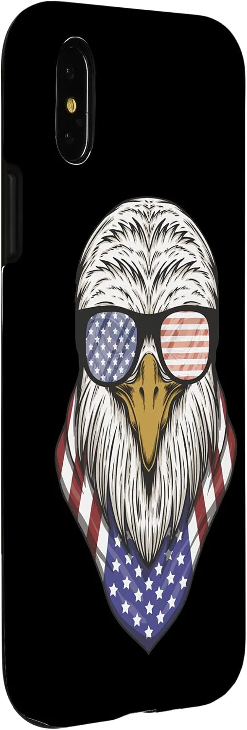 iPhone X/XS Eagle Patriotic 4th Of July Tee American Flag Glasses Case