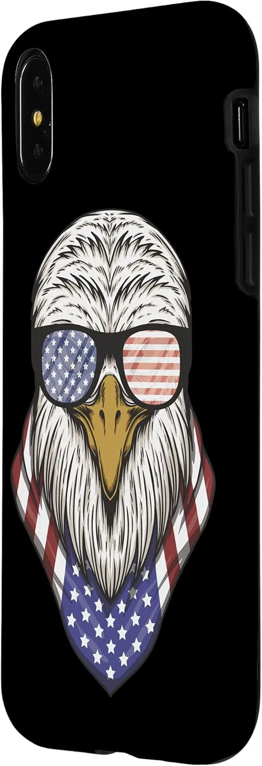 iPhone X/XS Eagle Patriotic 4th Of July Tee American Flag Glasses Case