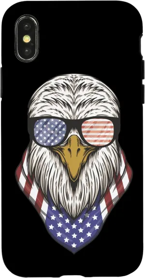 iPhone X/XS Eagle Patriotic 4th Of July Tee American Flag Glasses Case