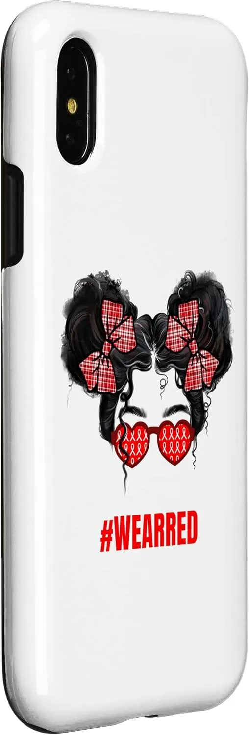 iPhone X/XS Messy Run Glasses Wear Red For Red Ribbon Week Awareness Case
