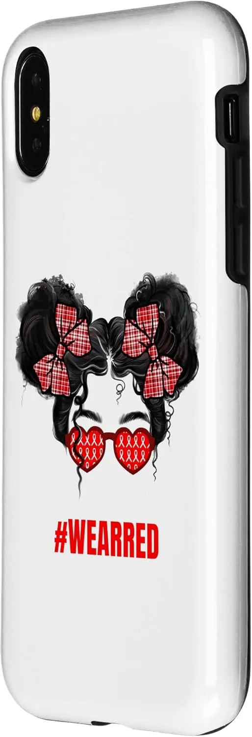 iPhone X/XS Messy Run Glasses Wear Red For Red Ribbon Week Awareness Case