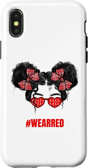 iPhone X/XS Messy Run Glasses Wear Red For Red Ribbon Week Awareness Case