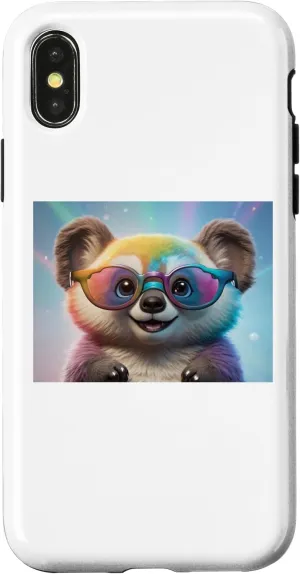 iPhone X/XS Rainbow Cute coala Wearing Glasses cute and funny Case