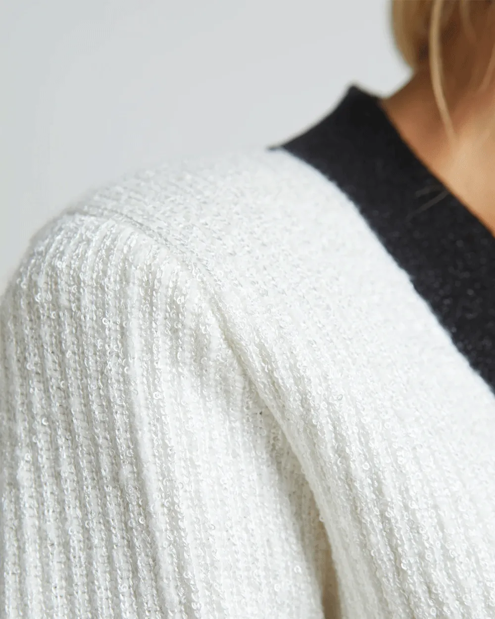Ivory Sequin Black Jinny Cardigan