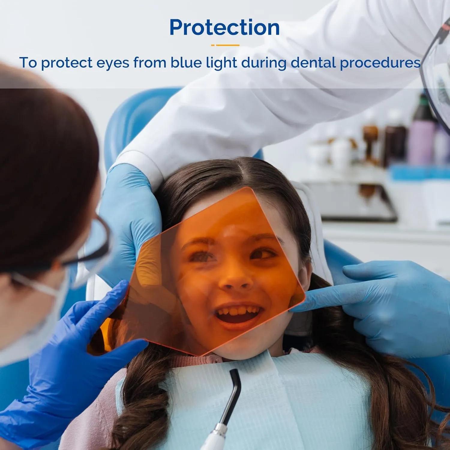 JMU 2 Pcs Dental Shield Plate, Handheld Dental Shade Board, Dental Light Curing Shield Eye Protective Plate