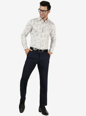 Lemon Grey Printed Slim Fit Party Wear Shirt | JB Studio