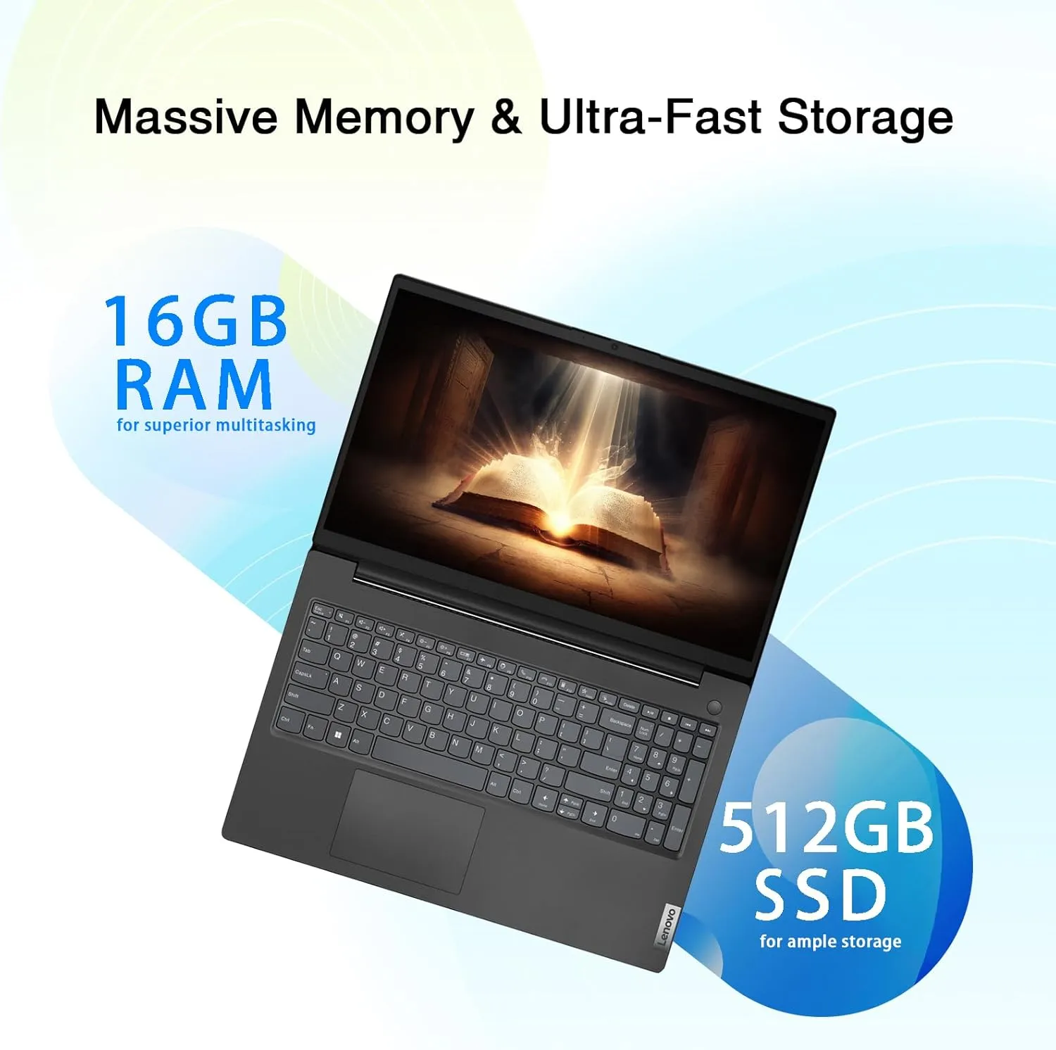 Lenovo V15 Business Laptop | 15.6" FHD (1920 x 1080) | Intel 4-core Processor | Intel UHD Graphics | 16GB RAM | 512GB SSD | Ethernet RJ-45 | Military Durability | Windows 11 Pro