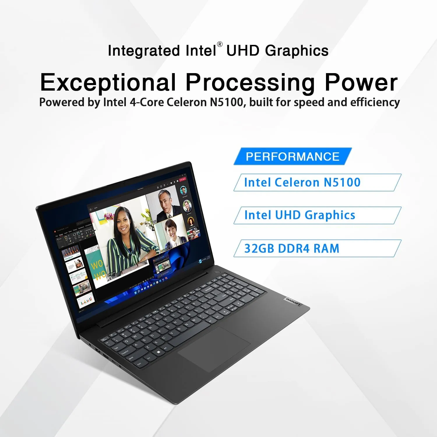 Lenovo V15 Business Laptop | Intel 4-core Processor | Intel UHD Graphics | 15.6" FHD (1920 x 1080) | 32GB RAM | 2TB SSD | Ethernet RJ-45 | Military Durability | Windows 11 Pro